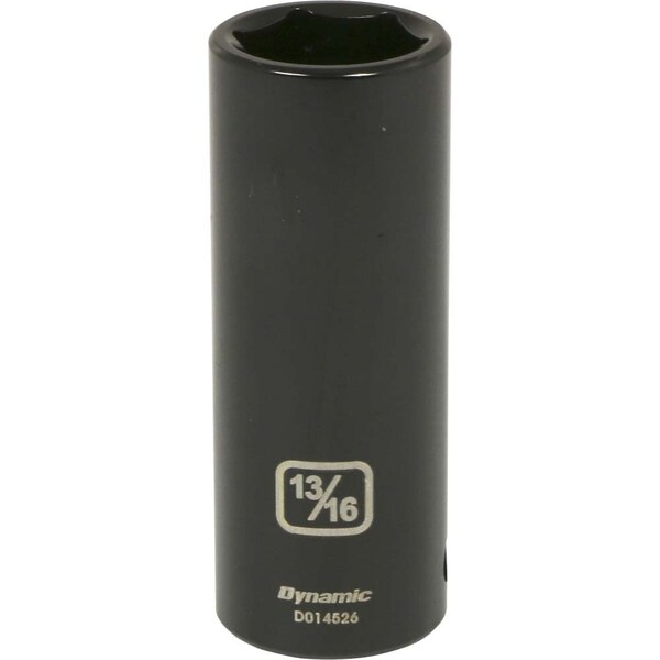 1/2" Drive Deep Socket, Black Phosphate, Tools 1/2" Drive 6 Point SAE, 13/16" Deep Length